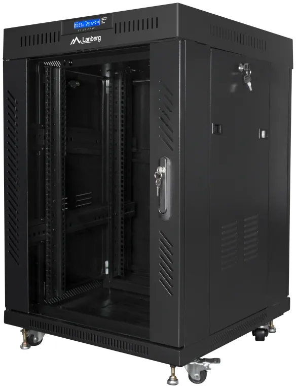 Lanberg FF01-6615-12BL armario rack 15U Rack o bastidor independiente Negro