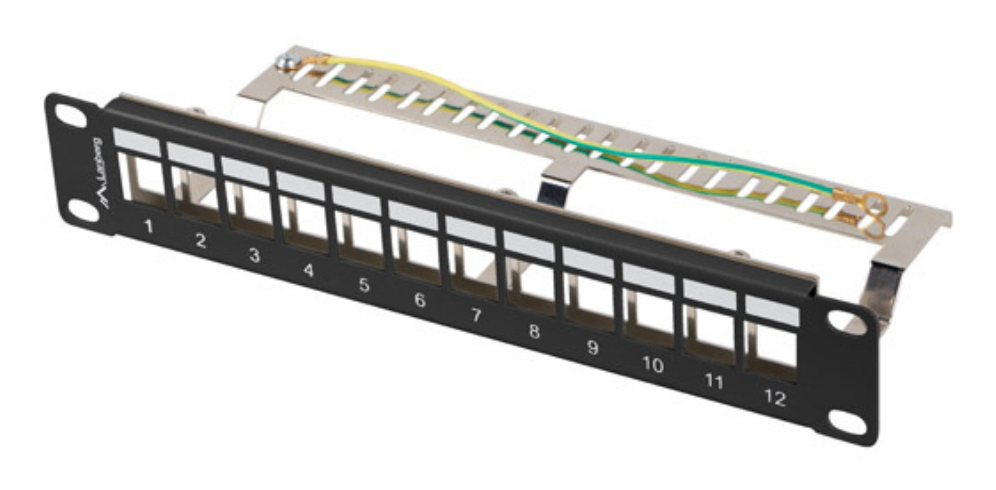Lanberg patch panel blank 12 port 1U 10 ftp for keystone modules black v2