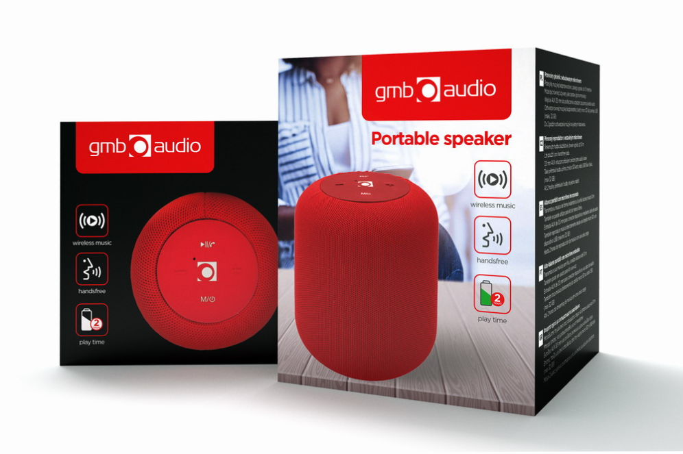 Gembird SPK-BT-15-R altavoz portátil o de fiesta Altavoz monofónico portátil Rojo 5 W