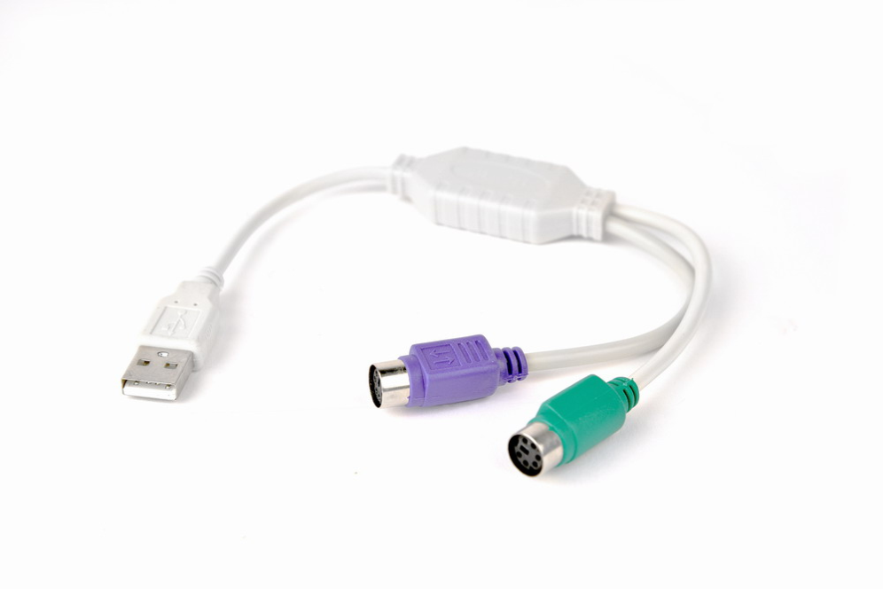 Gembird UAPS12 cable ps/2 0,3 m 2x 6-p Mini-DIN USB A Blanco