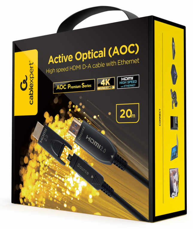 Gembird CCBP-HDMID-AOC-20M cable HDMI HDMI tipo A (Estándar) Negro