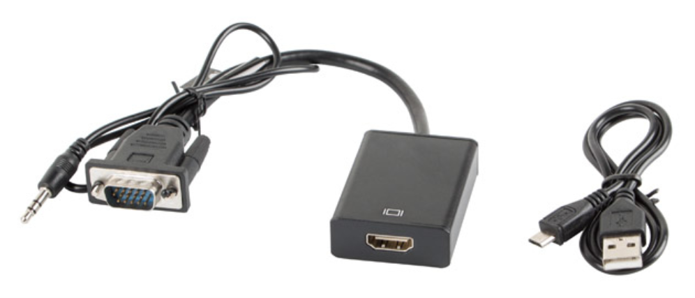 Lanberg AD-0021-BK adaptador de cable de vídeo 0,2 m HDMI tipo A (Estándar) VGA (D-Sub) Negro