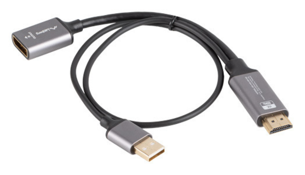 Lanberg AD-HD-DP-02 adaptador de cable de vídeo 0,2 m HDMI tipo A (Estándar) DisplayPort Plata