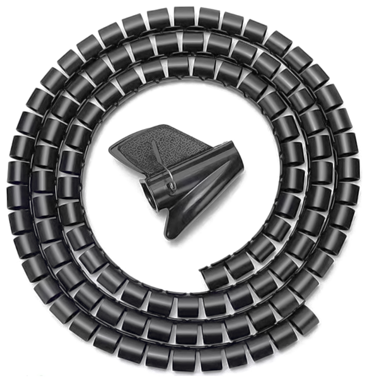 AISENS Organizador de cable en espiral 25mm, Negro, 1.0m