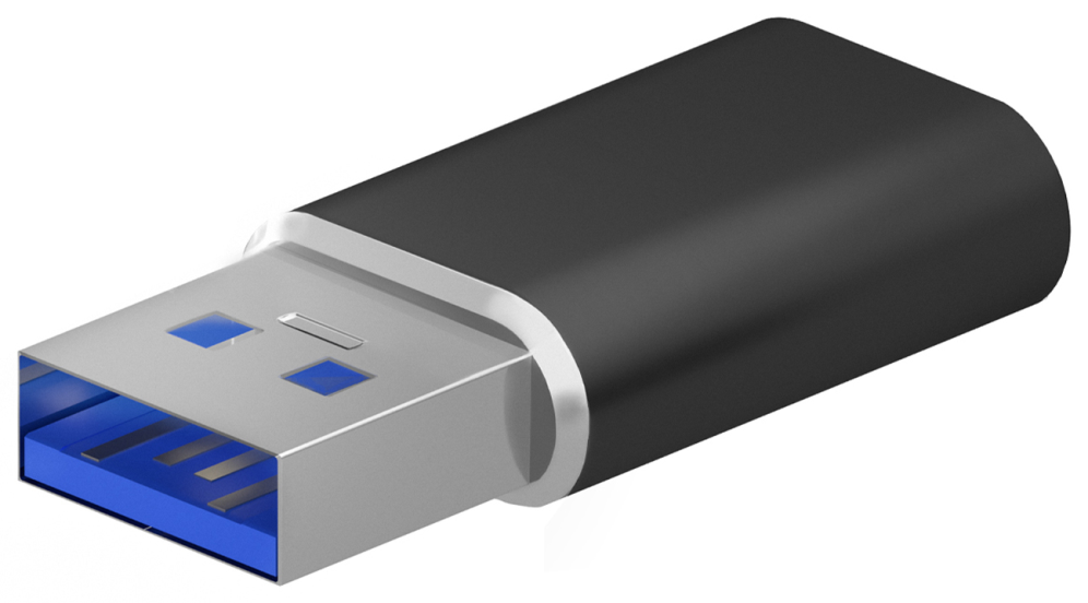 AISENS Mini Adaptador USB 3.2 Gen2 / USB 2.0 3A, Tipo USB-C/H-A/M, Negro
