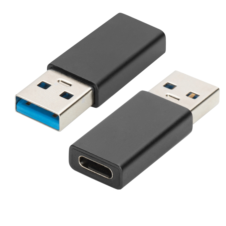 Ewent EW9650 cambiador de género para cable USB Type-A USB Type-C Negro