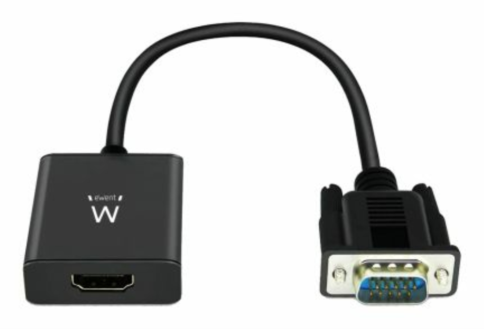 Ewent EW9866 adaptador de cable de vídeo 0,202 m VGA (D-Sub) HDMI + 3.5mm Negro