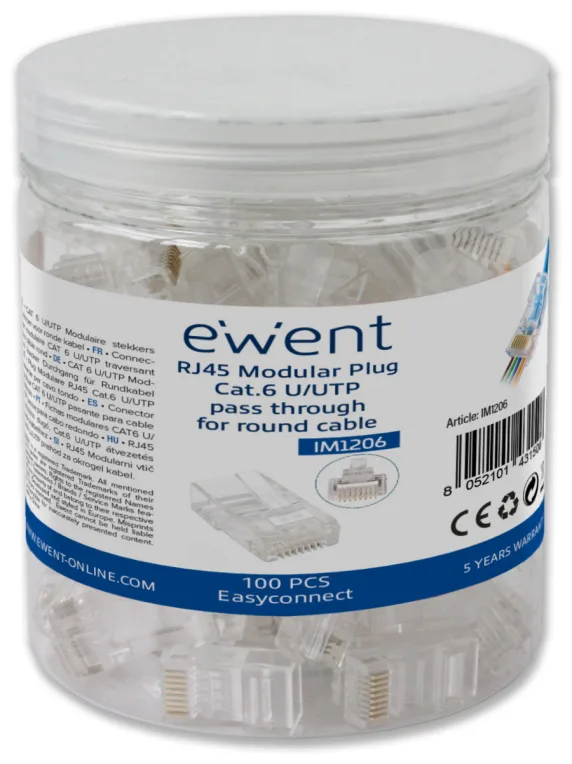 Ewent IM1206 conector RJ-45 Transparente