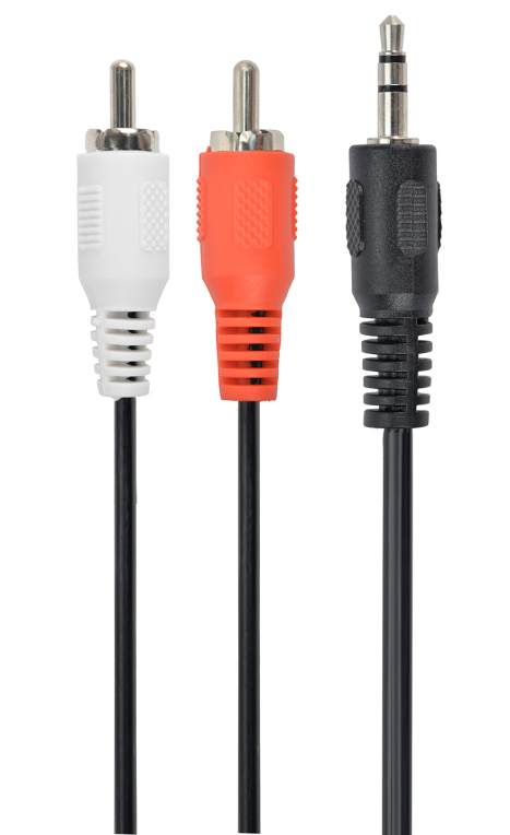 Gembird 1.5m, 3.5mm/2xRCA, M/M cable de audio 1,5 m 3,5mm Negro, Rojo, Blanco