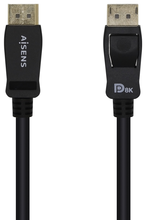 AISENS Cable Displayport Certificado V1.4 8k@60hz, DP/M-DP/M, Negro, 2.0m