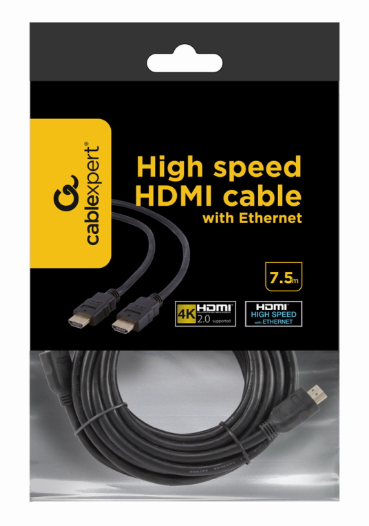 Gembird 7.5m HDMI M/M cable HDMI 7,5 m HDMI tipo A (Estándar) Negro