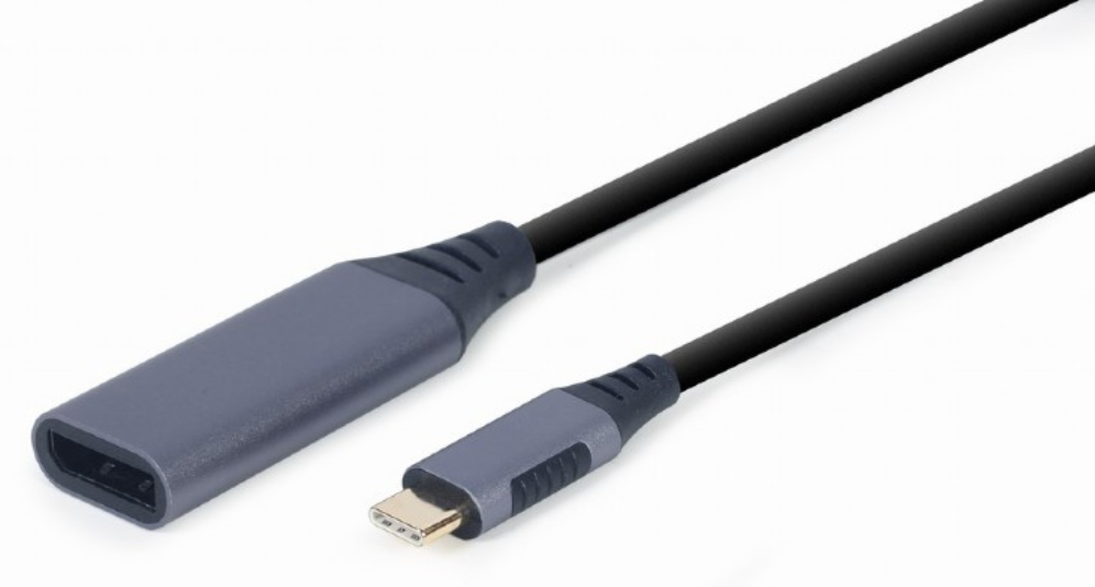 Gembird A-USB3C-DPF-01 adaptador de cable de vídeo 0,15 m USB Tipo C DisplayPort Negro, Gris
