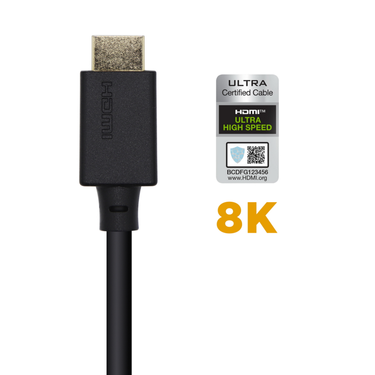 AISENS Cable HDMI V2.1 Ultra Alta Velocidad / HEC Certificado 8k@60Hz 48Gbps, A/M-A/M, Negro, 1.5m