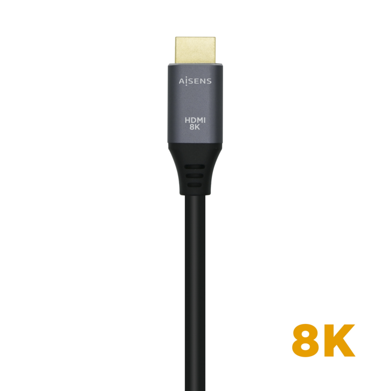 AISENS Cable HDMI V2.1 Ultra Alta Velocidad / HEC 8k@60Hz 48Gbps, A/M-A/M, Gris/Negro, 2.0m