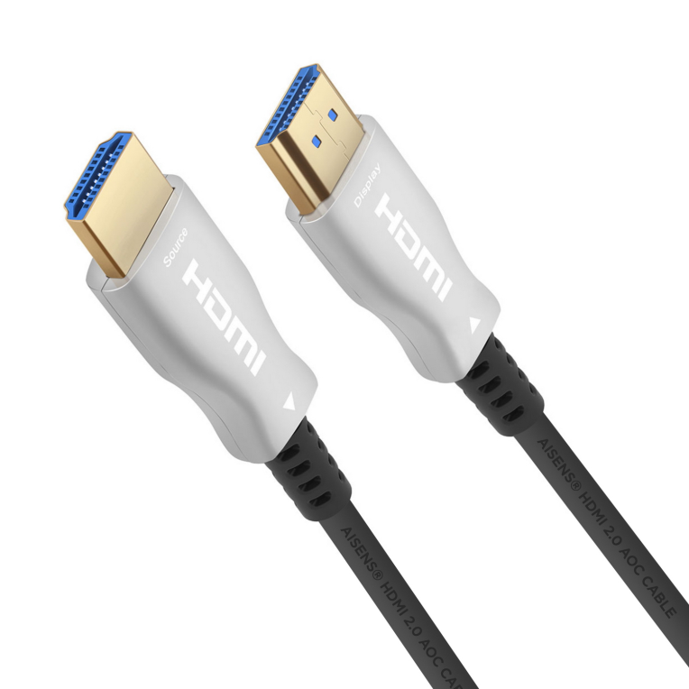 AISENS Cable HDMI V2.0 AOC Premium Alta Velocidad / HEC 4k@60Hz 18Gbps, A/M-A/M, Negro, 20m
