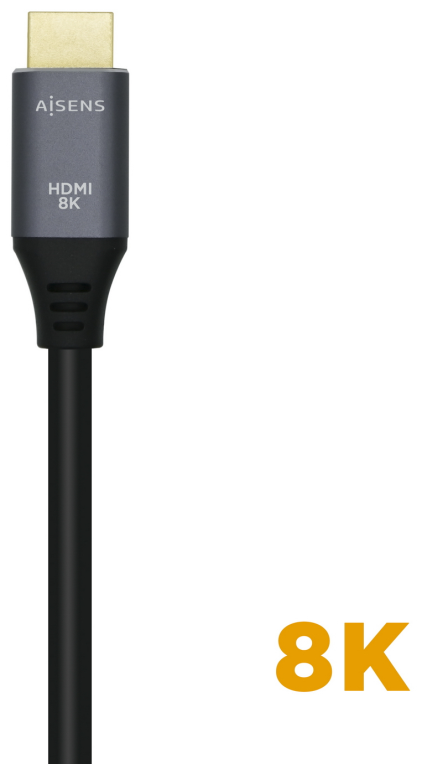 AISENS Cable HDMI V2.1 Ultra Alta Velocidad / HEC 8k@60Hz 48Gbps, A/M-A/M, Gris/Negro, 3.0m