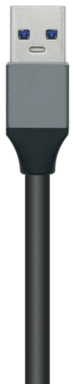 AISENS Hub USB3.0 Aluminio, Tipo A/M - 4x Tipo A/H, Negro, 10 cm