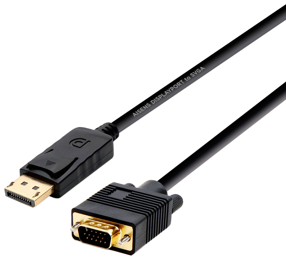 AISENS A125-0365 adaptador de cable de vídeo 2 m DisplayPort VGA D-SUB Negro