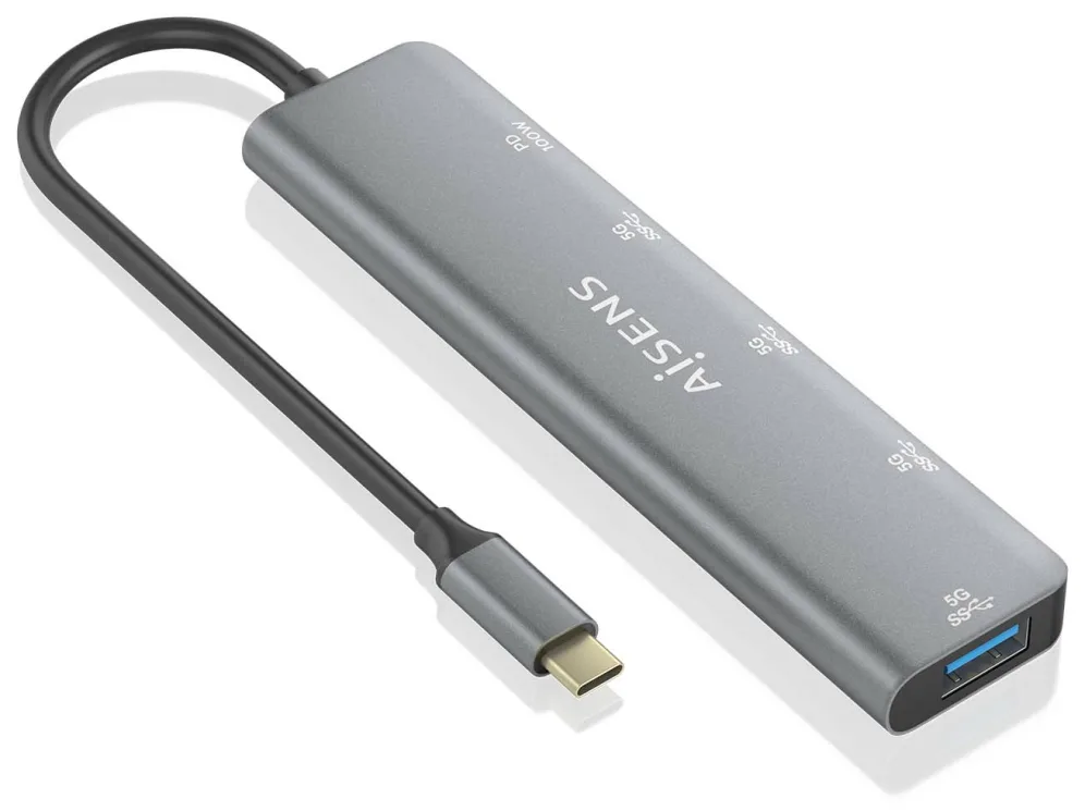 AISENS A109-0857 hub de interfaz USB 3.2 Gen 1 (3.1 Gen 1) Type-C 5 Mbit/s