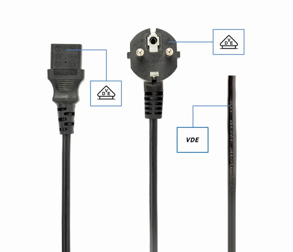 Gembird PC-186-VDE-3M power cord with VDE approval 3 meter Negro