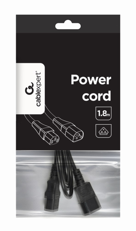 Gembird PC-189-VDE cable de transmisión Negro 1,8 m C14 acoplador