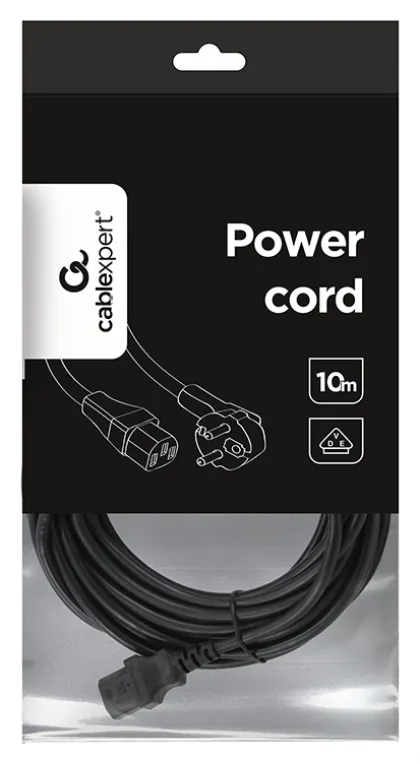 Gembird PC-186-VDE-10M cable de transmisión Negro CEE7/4 C14 acoplador