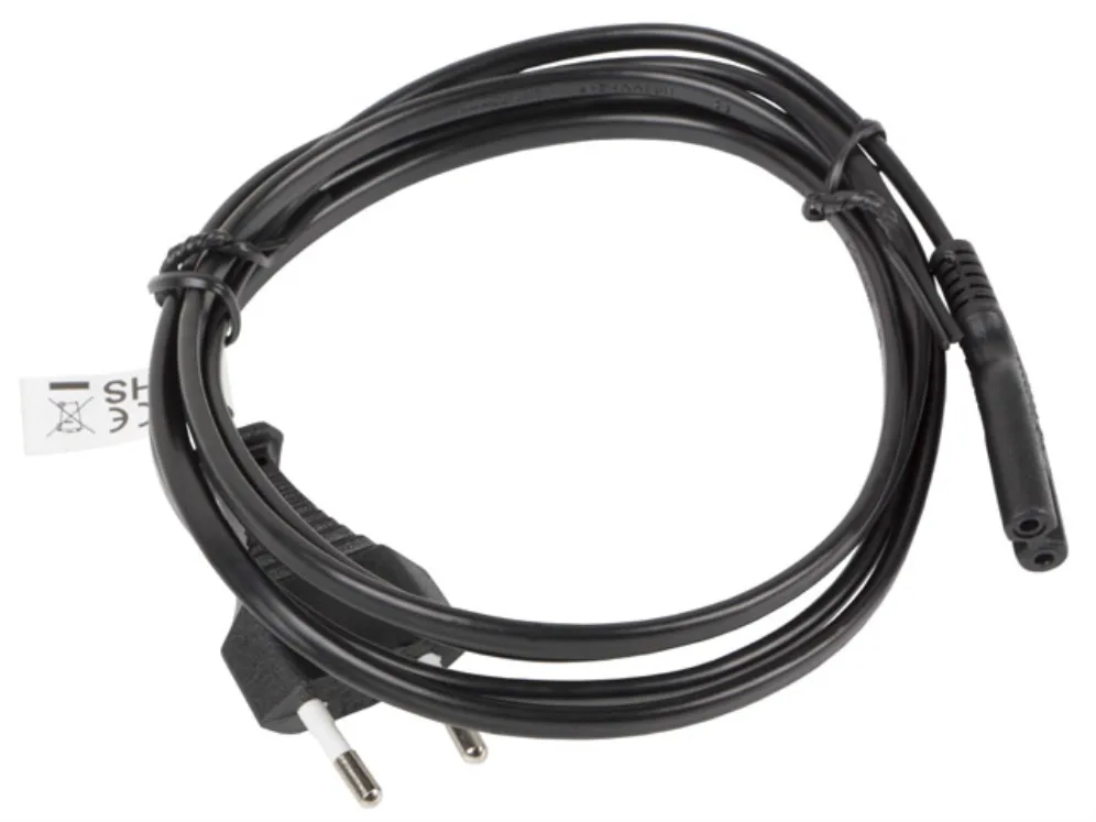 Lanberg CA-C7CA-11CC-0018-BK cable de transmisión Negro 1,8 m C7 acoplador CEE7/16