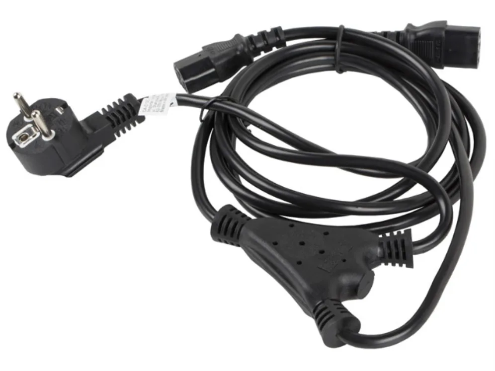 Lanberg CA-C13C-13CC-0018-BK cable de transmisión Negro 2 m C13 acoplador CEE7/7
