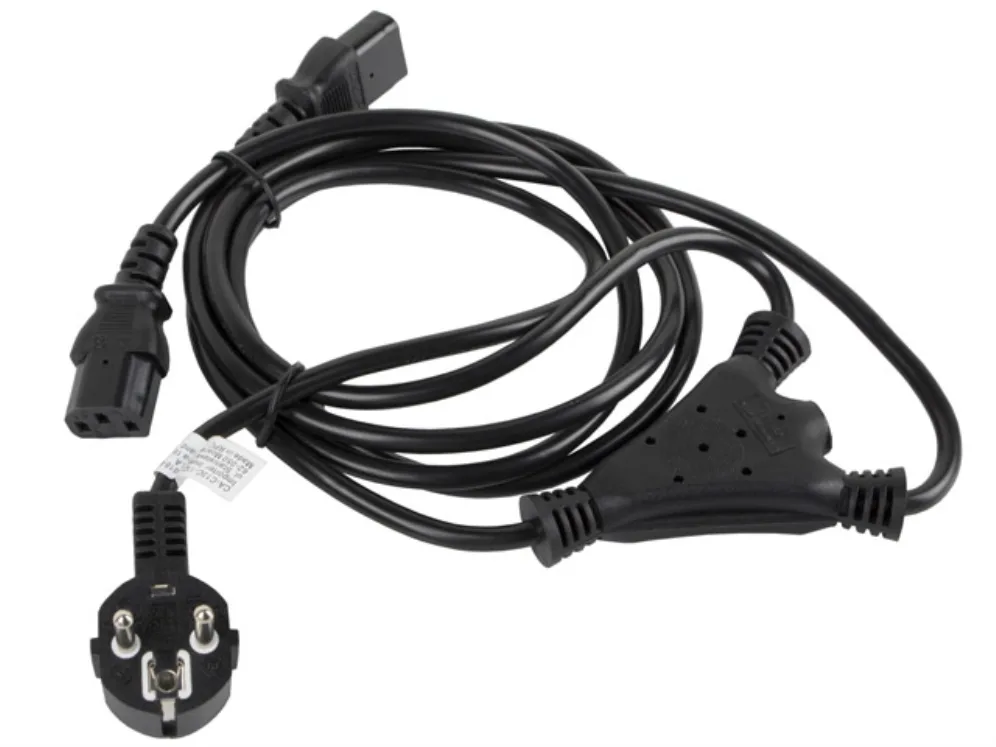 Lanberg CA-C13C-13CC-0018-BK cable de transmisión Negro 2 m C13 acoplador CEE7/7