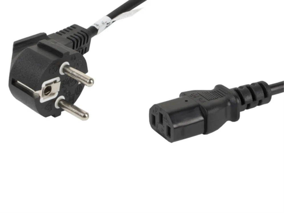 Lanberg CA-C13C-10CC-0018-BK cable de transmisión Negro 1,8 m C13 acoplador CEE7/7