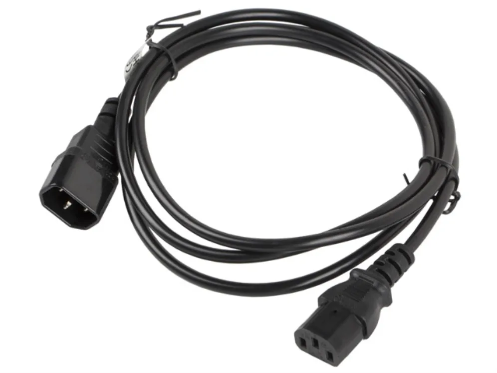 Lanberg CA-C13E-10CC-0018-BK cable de transmisión Negro 1,8 m C13 acoplador C14 acoplador