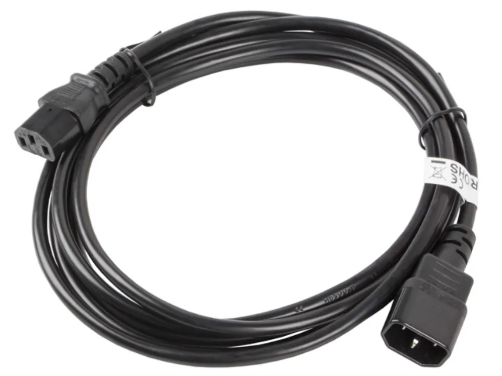 Lanberg CA-C13E-11CC-0030-BK cable de transmisión Negro 3 m C13 acoplador C14 acoplador