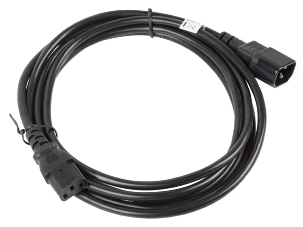 Lanberg CA-C13E-11CC-0030-BK cable de transmisión Negro 3 m C13 acoplador C14 acoplador