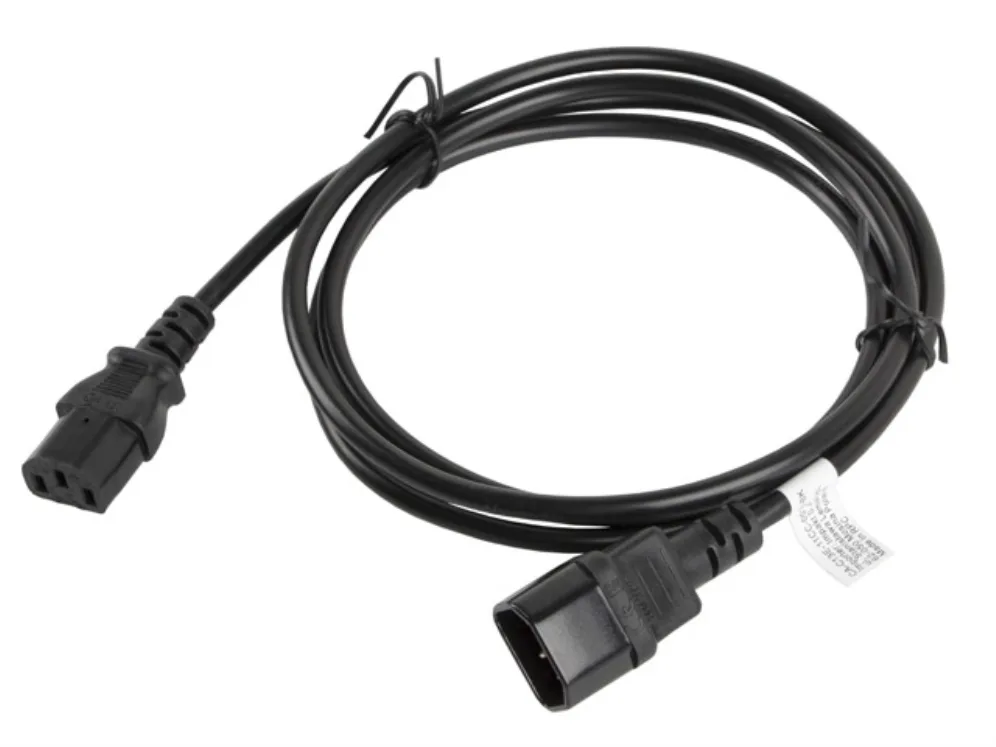 Lanberg CA-C13E-11CC-0018-BK cable de transmisión Negro 1,8 m C13 acoplador C14 acoplador