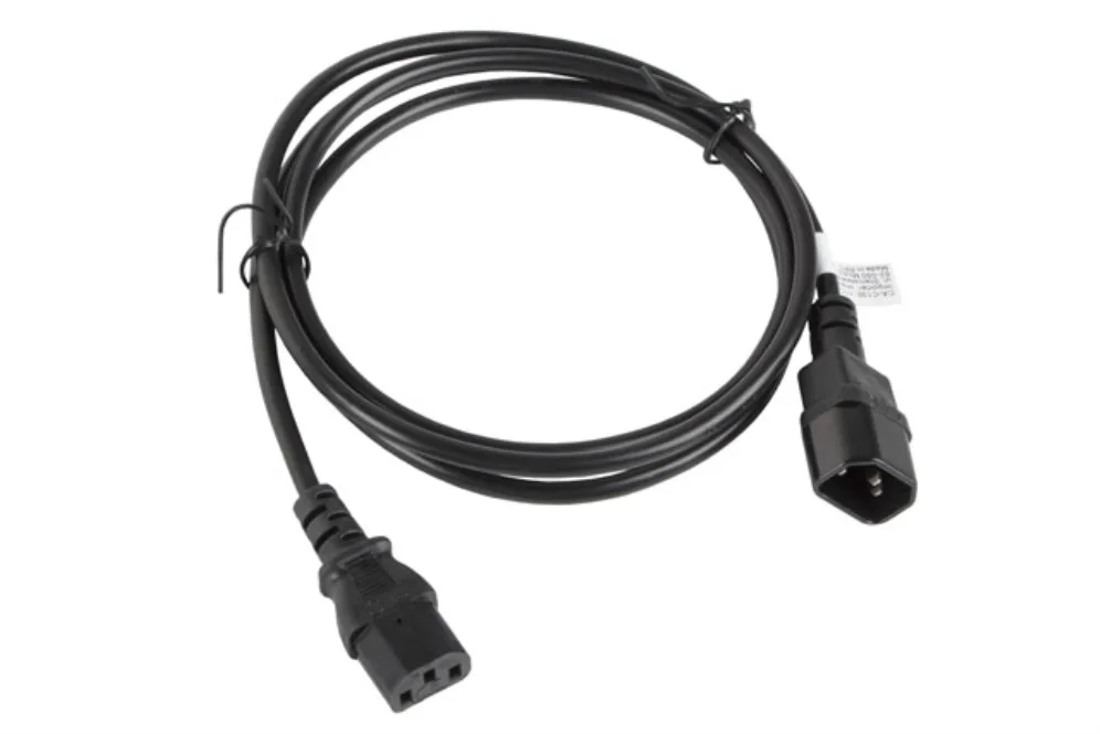 Lanberg CA-C13E-11CC-0018-BK cable de transmisión Negro 1,8 m C13 acoplador C14 acoplador