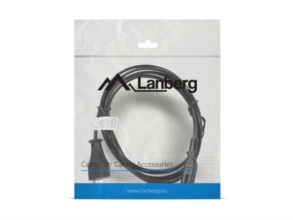 Lanberg CA-C7CA-10CC-0018-BK cable de transmisión Negro 1,8 m C7 acoplador CEE7/16