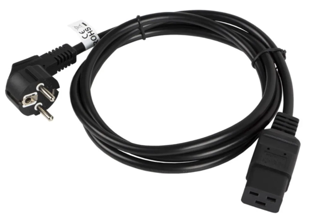 Lanberg CA-C19C-10CC-0018-BK cable de transmisión Negro 1,8 m CEE7/7 C19 acoplador