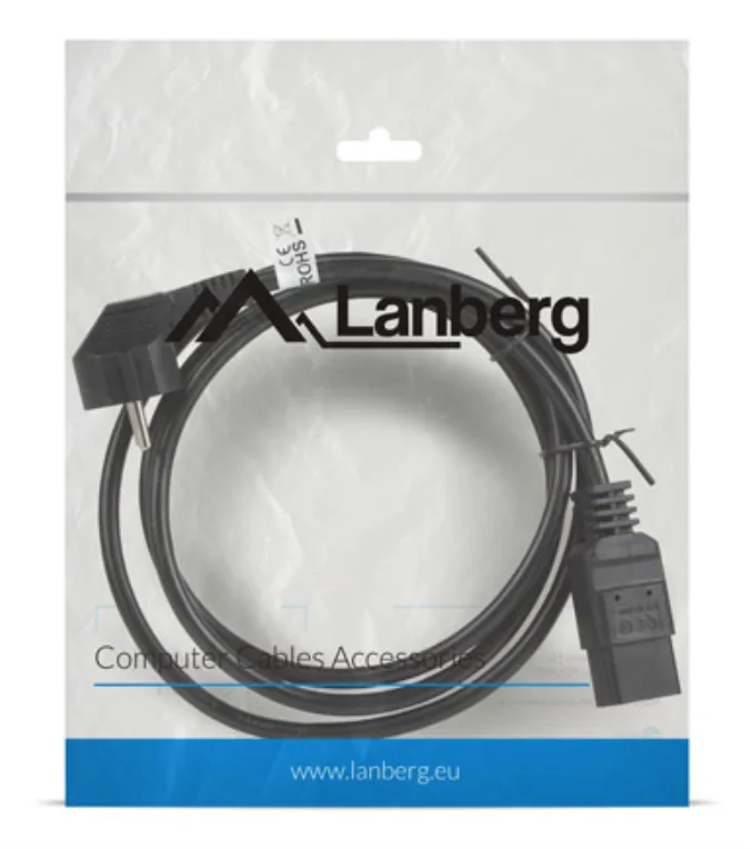 Lanberg CA-C19C-10CC-0018-BK cable de transmisión Negro 1,8 m CEE7/7 C19 acoplador