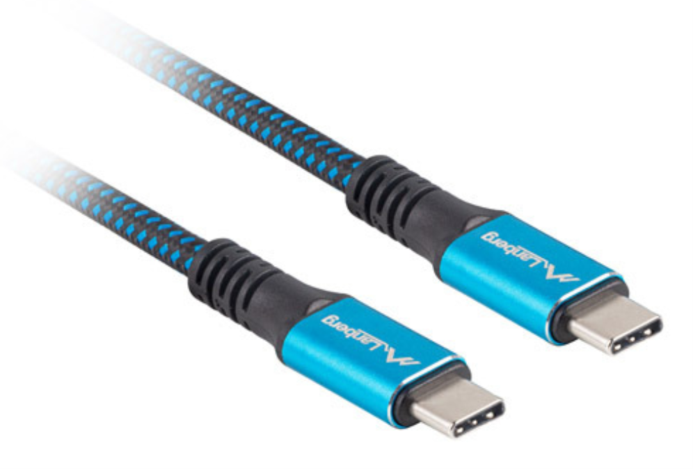 Lanberg CA-CMCM-45CU-0012-BK cable USB USB4 Gen 2x2 0,12 m USB C Negro, Azul