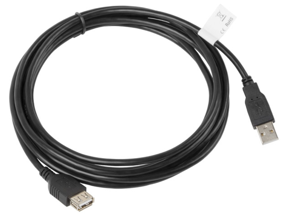 Lanberg CA-USBE-10CC-0030-BK cable USB USB 2.0 3 m USB A 0,48 Gbit/s Negro