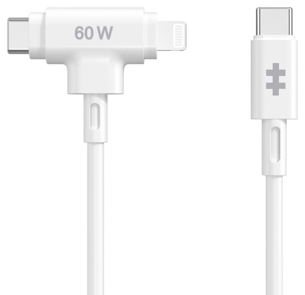 HYPER HyperJuice cable USB USB 2.0 1,5 m USB C USB C/Lightning Blanco