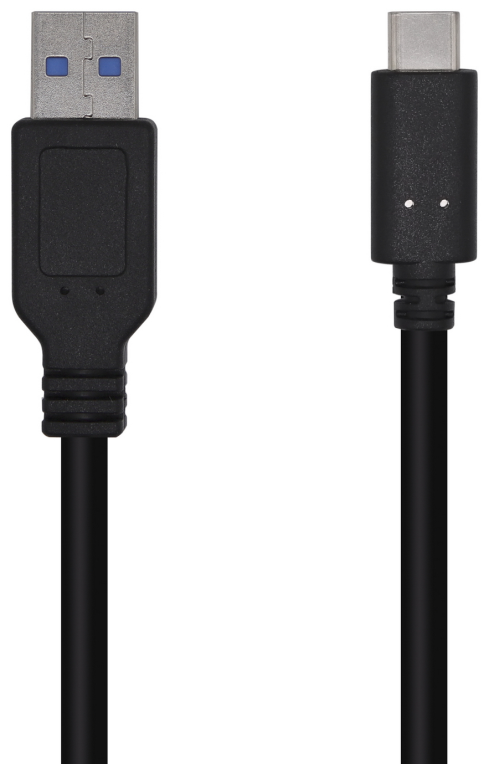 AISENS Cable USB 3.1 Gen 2 10 Gbps 3 A, Tipo C/M-A/M, Negro, 1.5m