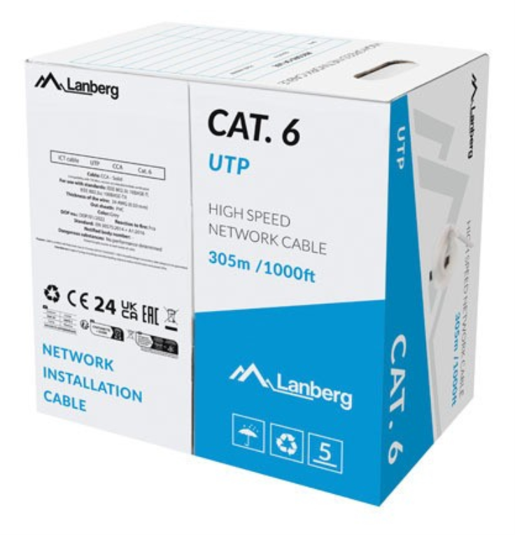 Lanberg LCU6-15CC-0305-S cable de red Gris 305 m Cat6 U/UTP (UTP)