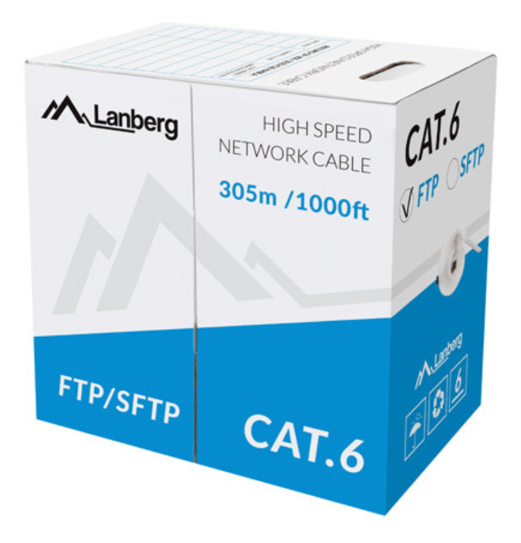 Lanberg LCF6-11CU-0305-S cable de red Gris 305 m Cat6 F/UTP (FTP)