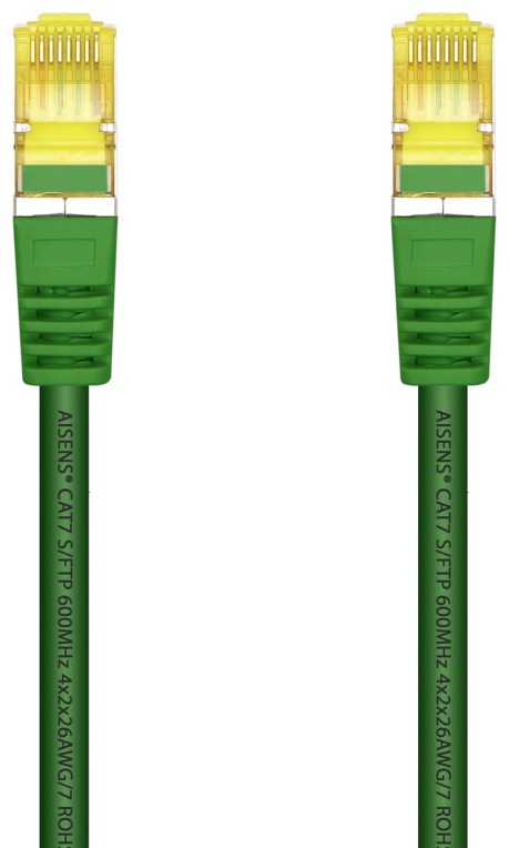 AISENS Cable De Red Latiguillo RJ45 LSZH Cat.7 600 MHz S/FTP PIMF AWG26, Verde, 0.5 m