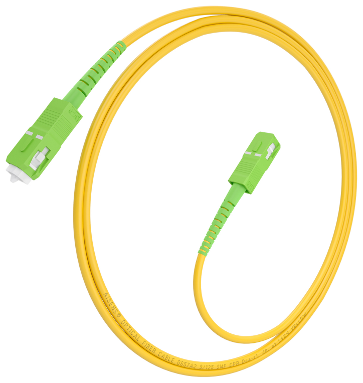 AISENS Cable Fibra Óptica Latiguillo G657A2 3.0 9/125 SMF Simplex CPR DCA LSZH, SC/APC-SC/APC, Amarillo, 2.0m