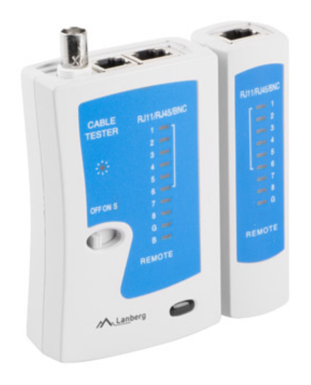 Lanberg NT-0401 comprobador de cables de red Comprobador de cables UTP/STP Azul, Blanco