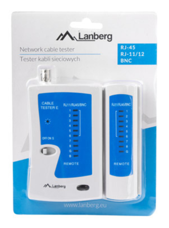 Lanberg NT-0401 comprobador de cables de red Comprobador de cables UTP/STP Azul, Blanco