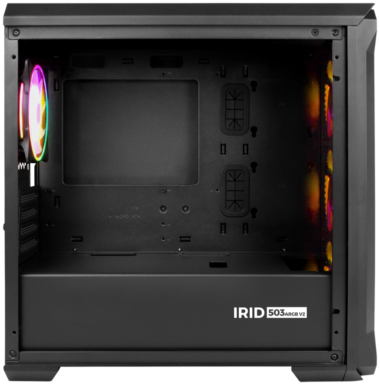 GENESIS Irid 503 ARGB Micro Torre Negro, Transparente