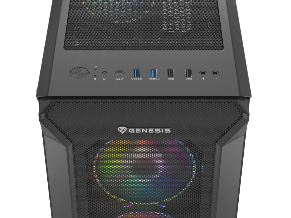 GENESIS Irid 505 ARGB Midi Tower Negro, Transparente
